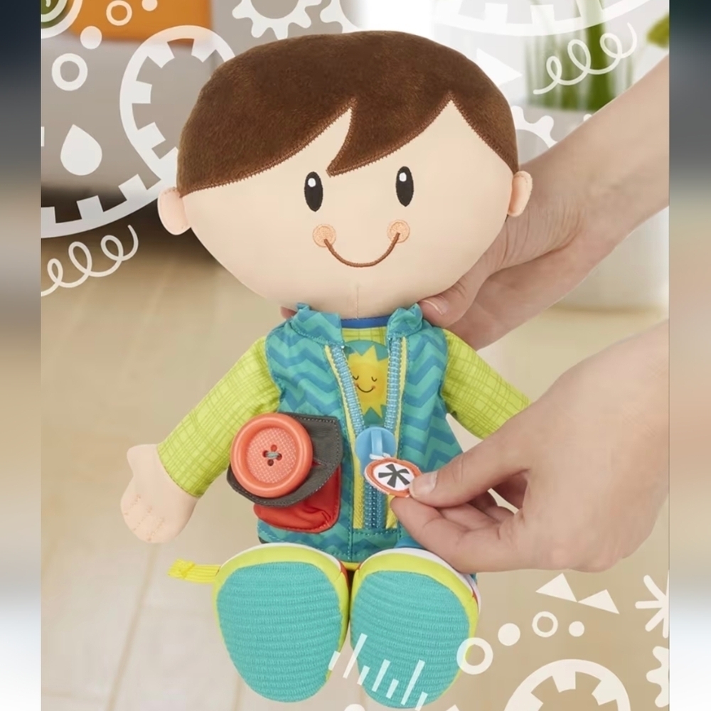 Playskool Dressy Kids Boy Activity Plush Stuffed Doll Toy for Kids & Preschool